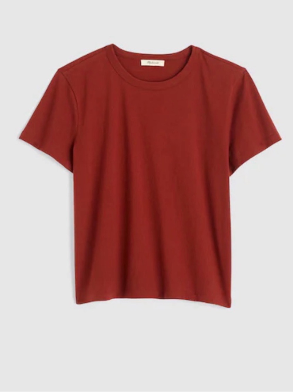 $45 Madewell The Perfect Crewneck Tee in Deep Redwood Sz S